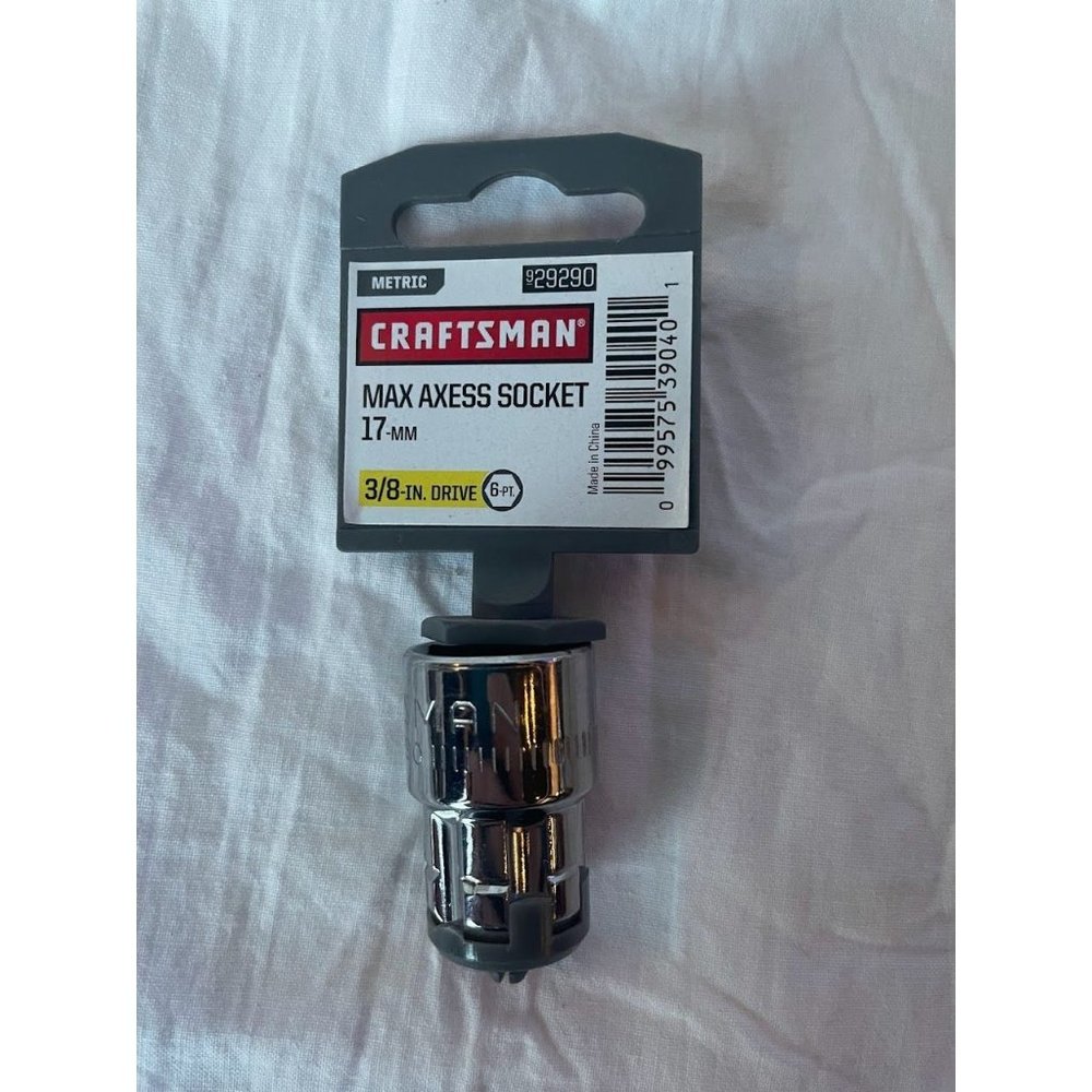 New Craftsman Max Axess through Socket 17mm 3/8 inch drive Metric 929290 6 point